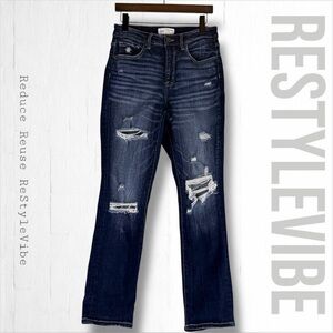 BKE Women’s Size 28 Denim Jeans Mom Jean High Rise Fit Stretch Destructed Style